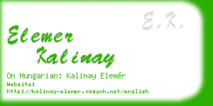 elemer kalinay business card